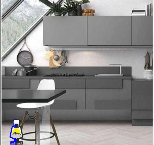 کابینت مدرن سفید طوسی بهترین رنگ ۲۰۲۱