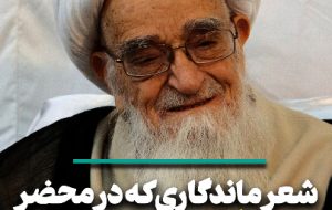 شعر ماندگاری که در محضر آیت الله صافی خوانده شد