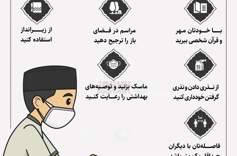 چند توصیه کرونایی برای حضور در مراسم شبهای قدر چند توصیه کرونایی برای حضور در مراسم شبهای قدر